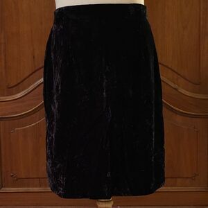 Vintage Skirt Black Velvet Knee Length Skirt Size 20 Size 1X